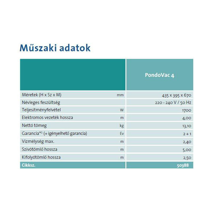 OASE Pondovac 4 tóporszívó iszapszívó (1800W)