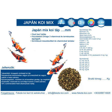 Japán mix koi táp 6 mm ( 15 kg )