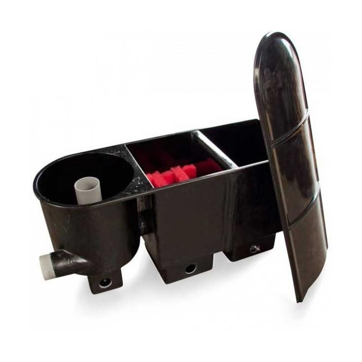 Fekete-koi 2kamrás +vortex kerti tó gravitációs átfolyós szűrőház (230L)