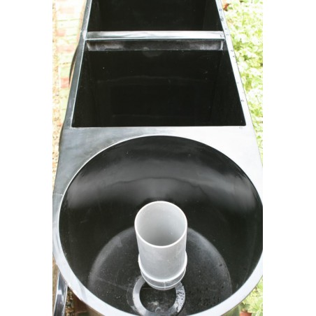 Fekete-koi 2kamrás +vortex kerti tó gravitációs átfolyós szűrőház (230L)