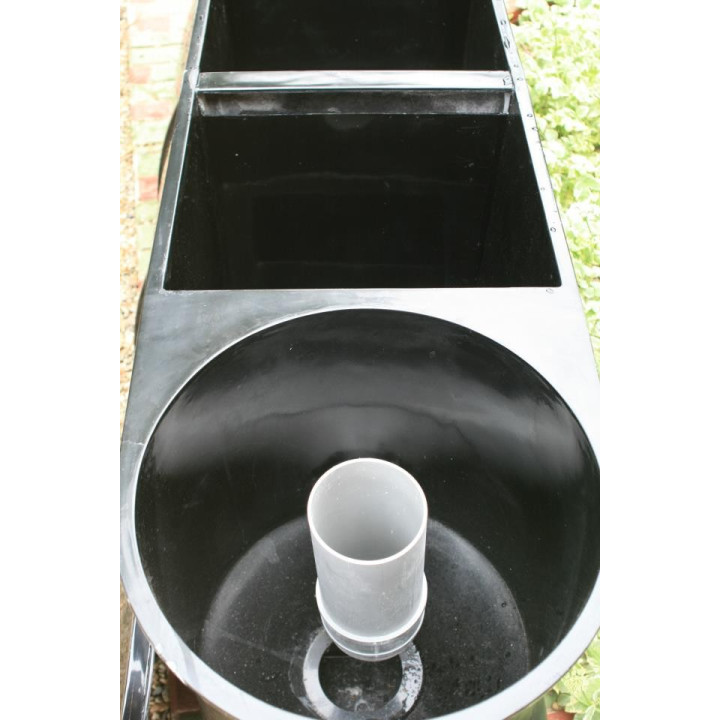 Fekete-koi 2kamrás +vortex kerti tó gravitációs átfolyós szűrőház (230L)