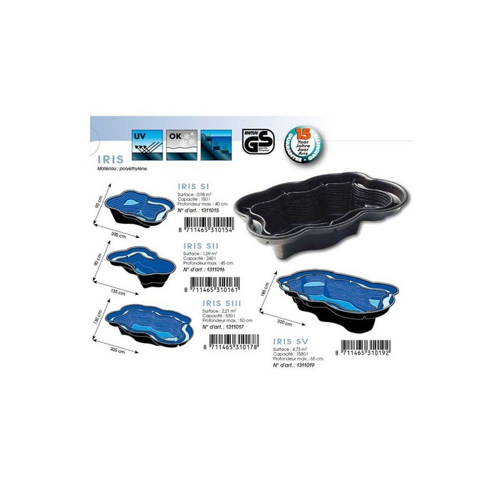 Iris SII 240 literes műanyag tómeder