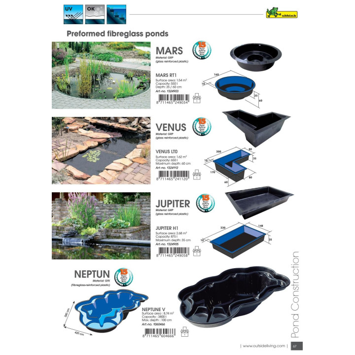 Neptun V 3800 literes műanyag tómeder