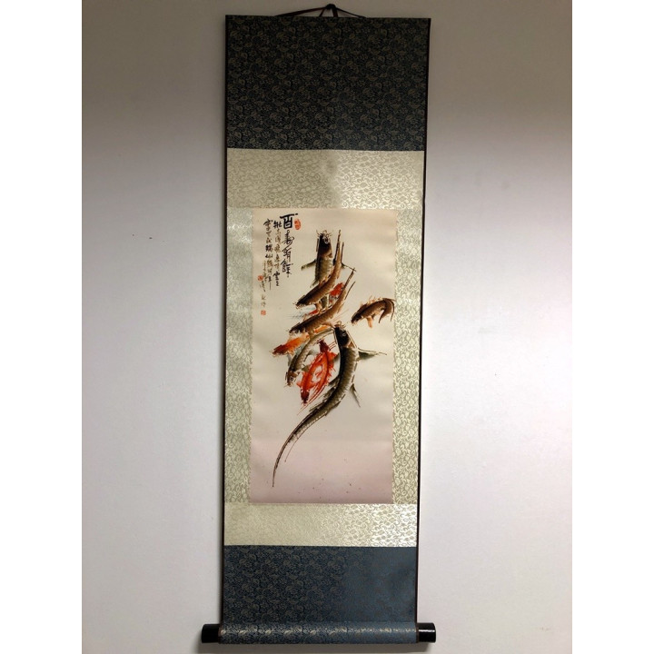 Vászontekercses Csoportos halas kép 90x30cm