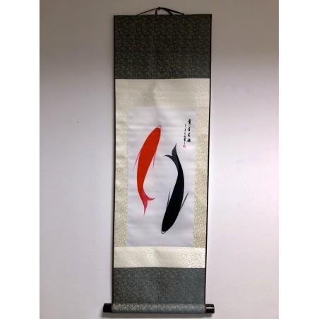 Vászontekercses Kettő halas kép 90x30cm