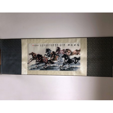 Vászontekercses Lovas kép 135x35cm