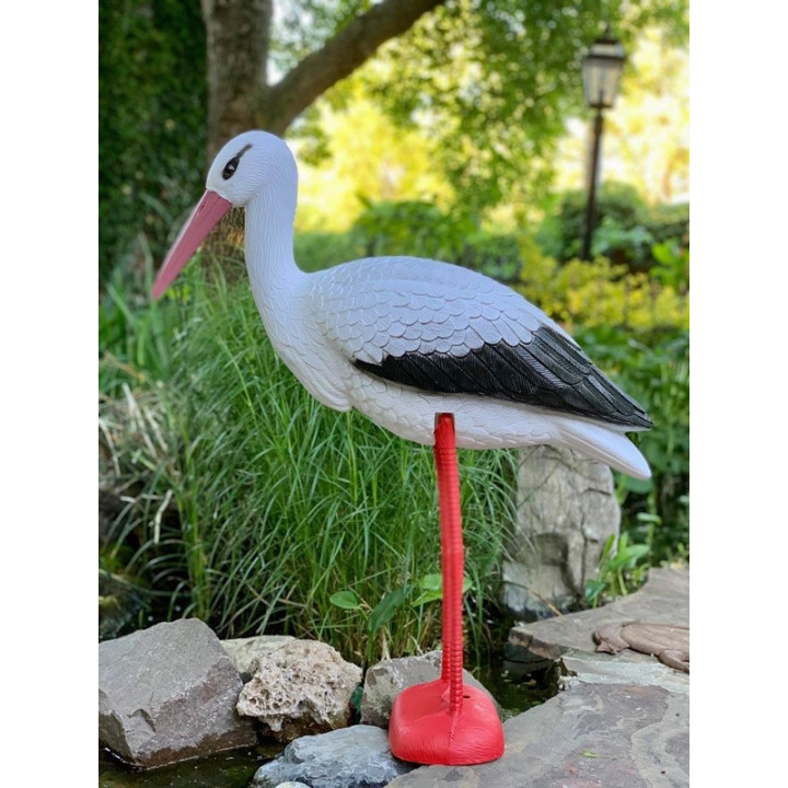 Élethű műanyag álló gólya 88 cm(Cs)