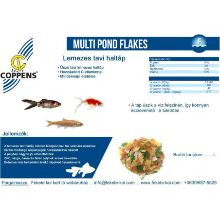 Coppens Multi Pond Flakes lemezes tavi haltáp 2000 ml