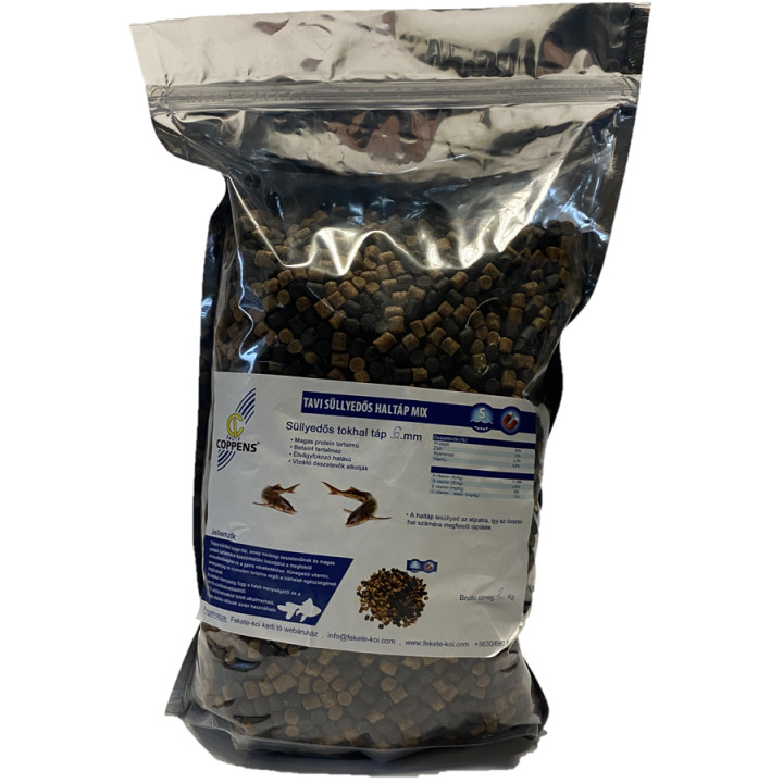 Tavi süllyedős haltáp mix 6 mm  (fekete-barna ) ( 2 kg )