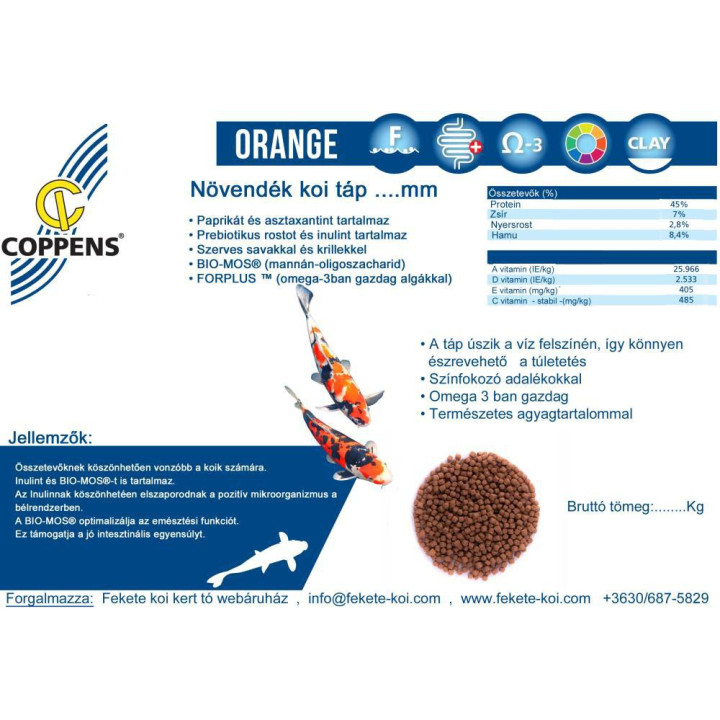 Coppens Orange növendék koi táp 2 mm 1kg