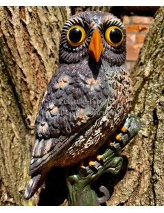 Madárriasztó kicsi bagoly, 24 cm - Élethű műanyag madárfigura