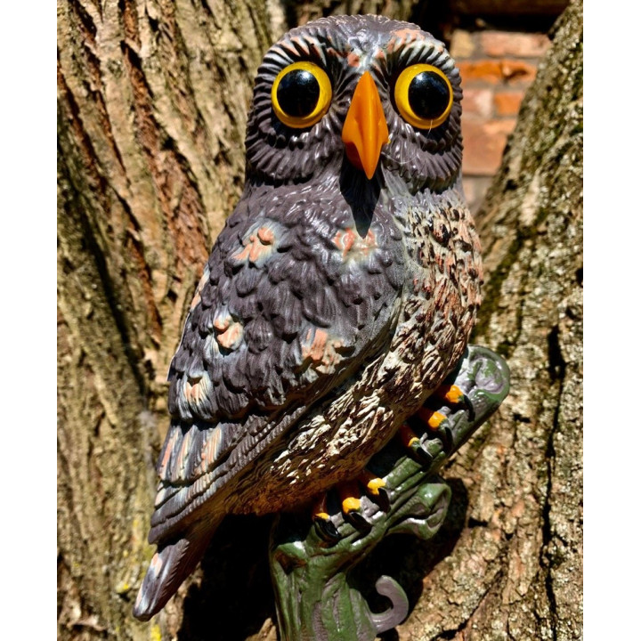 Madárriasztó kicsi bagoly, 24 cm - Élethű műanyag madárfigura