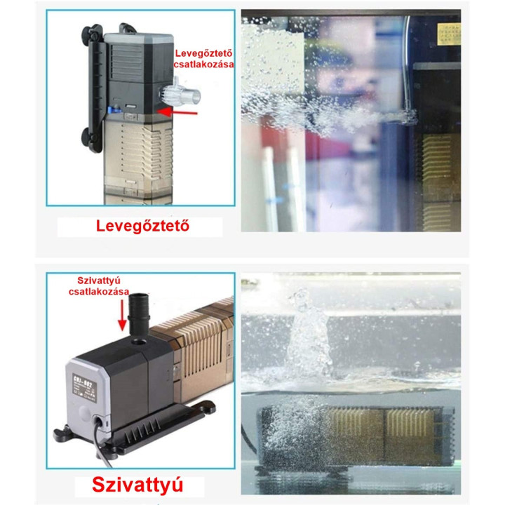 SunSun CHJ-1502 3in1 szűrő, szivattyú és levegőztető 1500 l/h 25W