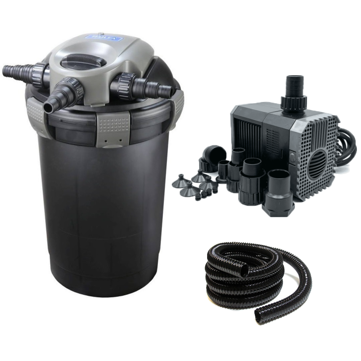 Hailea QF 10 (8000) nyomásszűrő szett 1. (7W UVC) + CHJ 2500 + DN20 tömlő 3m