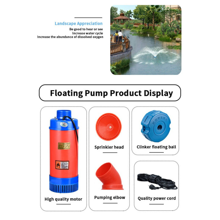 Kerti tó és halastó látványszökőkút és levegőztető 0,75kw