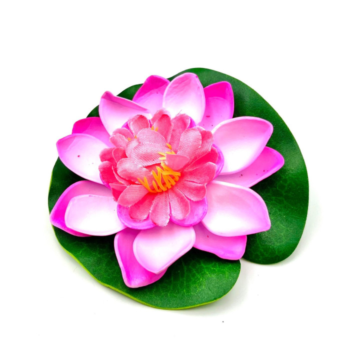 Élethű tavirózsa virág pink színű úszó 11 cm