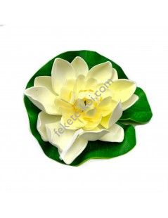 Élethű tavirózsa virág fehér színű úszó 11 cm