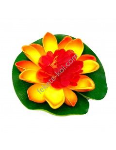 Élethű tavirózsa virág narancssárga színű úszó 11 cm