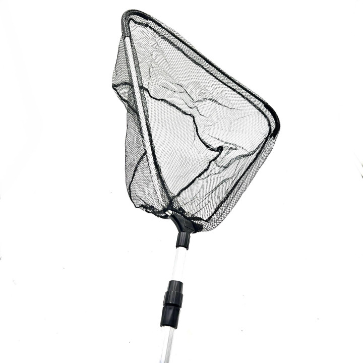 Merítőháló 115-215cm-es teleszkópos nyéllel, 45cm fej fekete