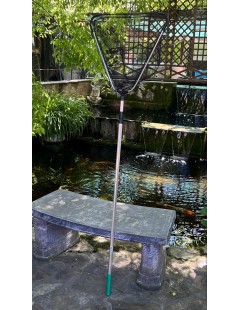 Merítőháló 115-215cm-es teleszkópos nyéllel, 45cm fej fekete