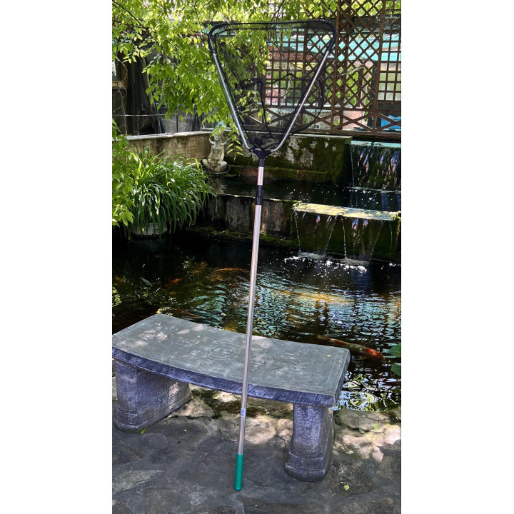 Merítőháló 115-215cm-es teleszkópos nyéllel, 45cm fej fekete