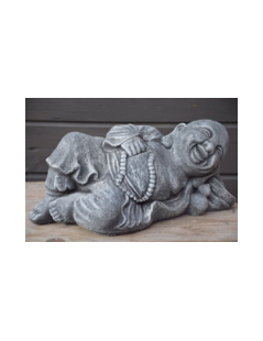 Fekvő nevető Buddha (szürke)