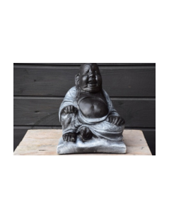 Boldog ülő Buddha (fekete/szürke) 30cm