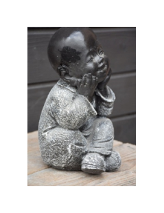 Ülő gyerek szerzetes (fekete/szürke) 28cm