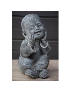 Ülő gyerek szerzetes (szürke) 28cm