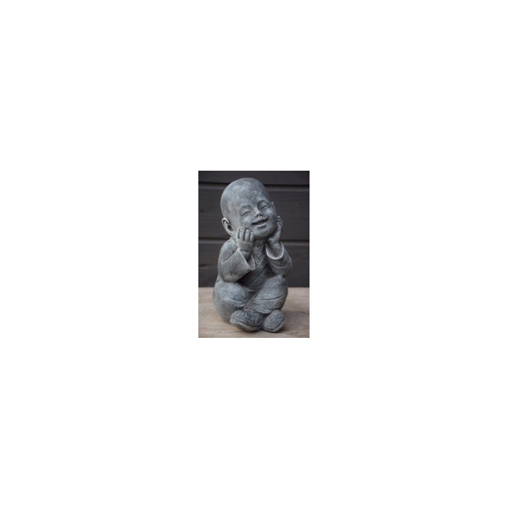 Ülő gyerek szerzetes (szürke) 28cm