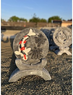 Koi szobor kerek (színes)