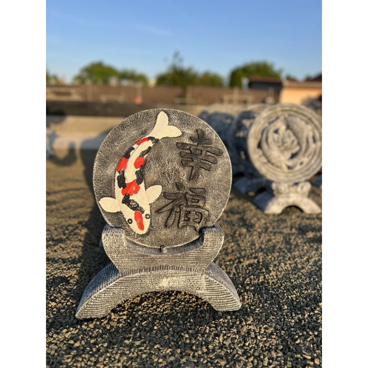 Koi szobor kerek (színes)