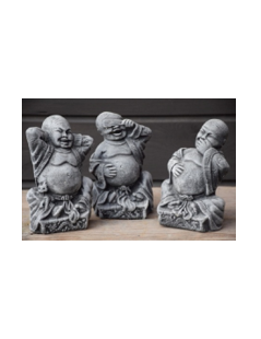 Happy Buddha 3db szett (szürke)