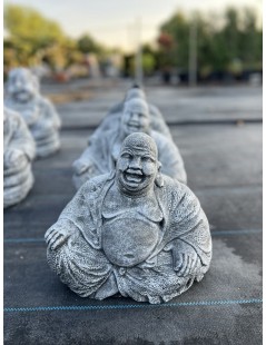 Boldog ülő Buddha (szürke) 27cm