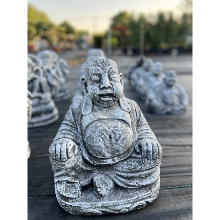 Boldog ülő Buddha (szürke) 30cm