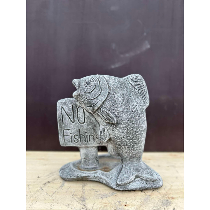 No Fishing szobor (szürke)