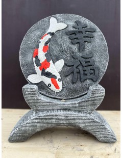 Koi szobor kerek (színes)