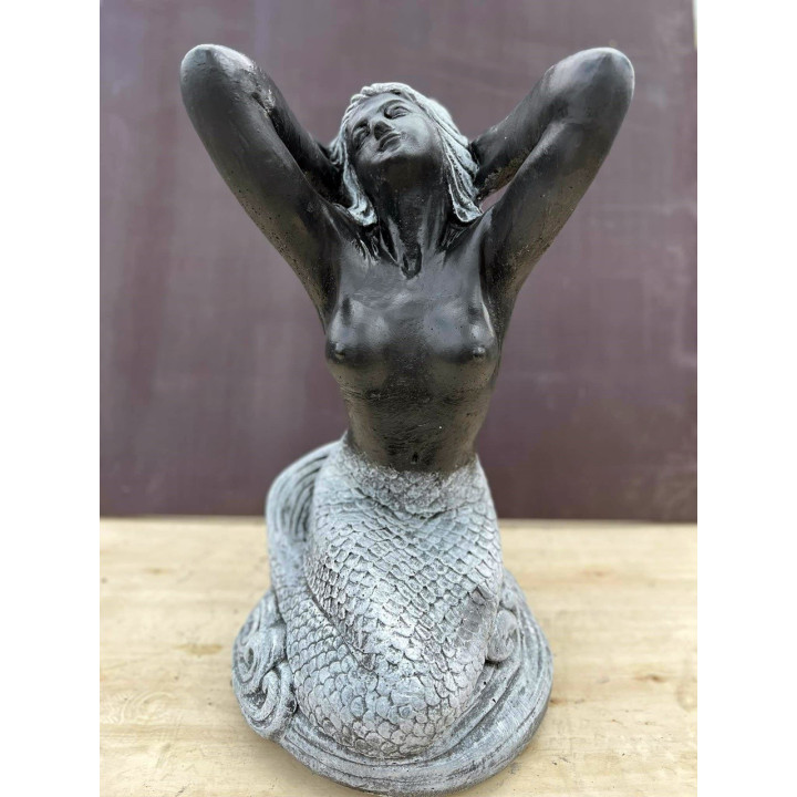 Sellő szobor 60cm (fekete/szürke)