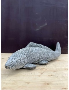 Koi szobor 70cm vízköpős (szürke)