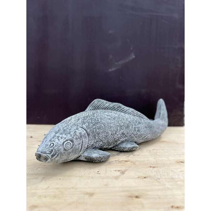 Koi szobor 70cm vízköpős (szürke)
