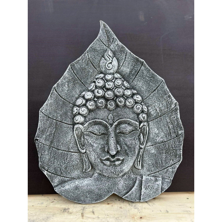 Buddha fej levélben 48x38cm