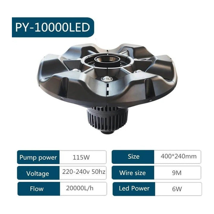Boyu PY-10000LED úszó szökőkút és levegőztető (Ledes)