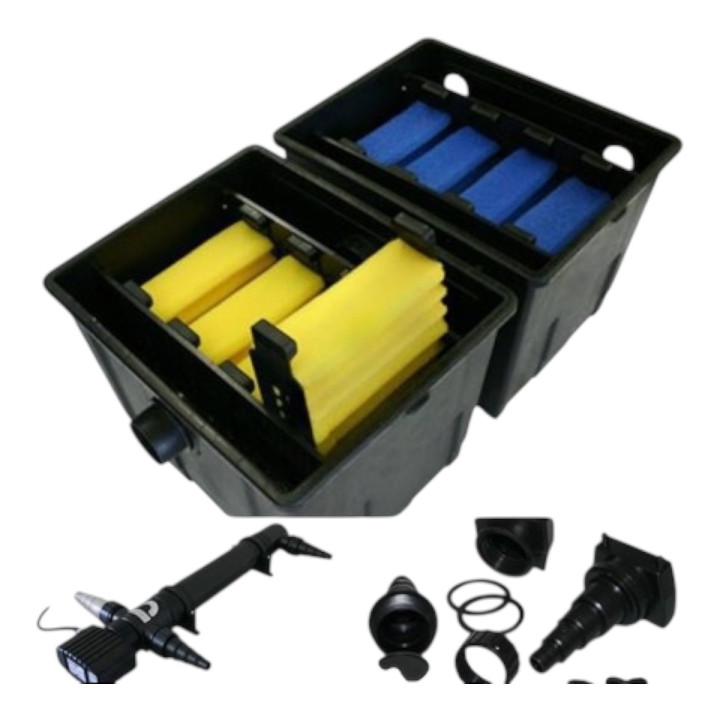 CBF-350B kerti tó átfolyós gravitációs szűrő CUV-155 UVC lámpával