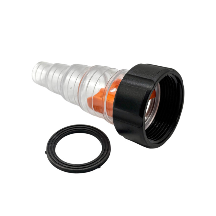 Átlátszó hollanderes tömlőcsatlakozó 20,25,32,38mm tömlőhöz 6/4"BM