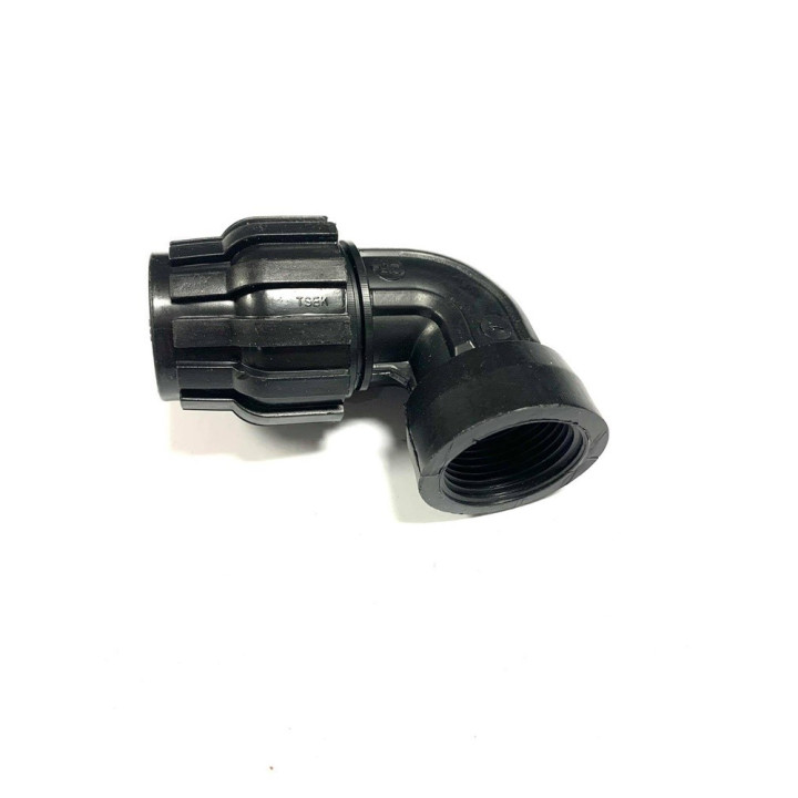 KPE MPE könyök 25 x 1" tok x BM (fekete,10bar)