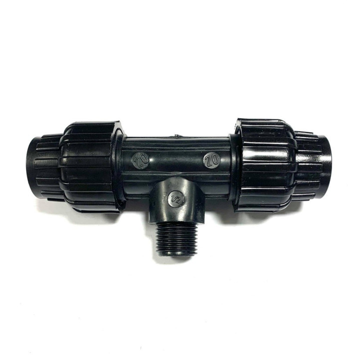 KPE MPE T idom 25 x 1/2" x 25 tok x KM x tok fekete 10 bar