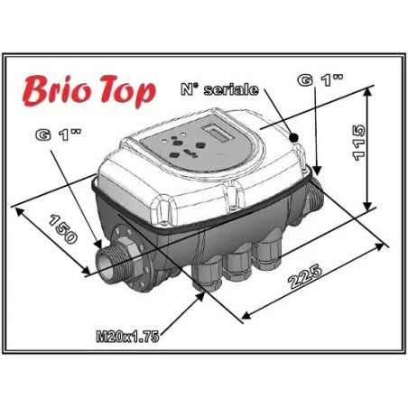 ITALTECNICA BRIO-TOP szivattyú vezérlő 1" csatlakozással, kábellel dugvillával