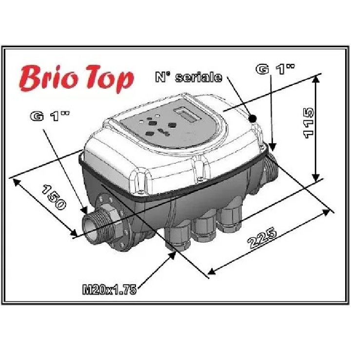 ITALTECNICA BRIO-TOP szivattyú vezérlő 1" csatlakozással, kábellel dugvillával