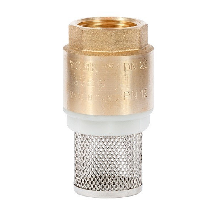 Réz visszacsapó szelep szűrőkosárral 1"