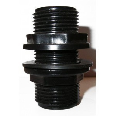 Tartály átvezető közcsavar 2" műanyag, tömítéssel és anyával